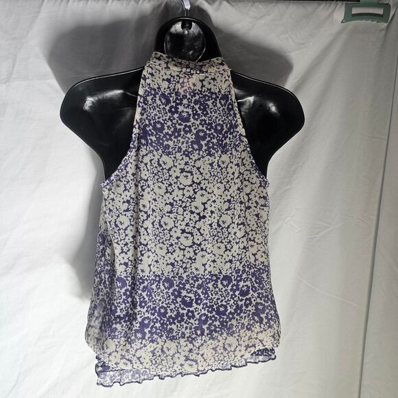 Vintage y2k wet seal chiffon semi sheer ruffle indie purple blouse - Picture 2 of 3